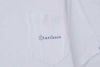 All About The Turtle Graphic Pocket Tee - Pocket - White - Turtleson