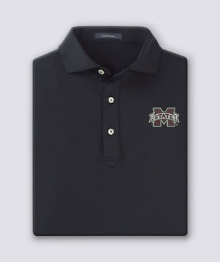 Palmer Solid Performance Polo - Mississippi State University - Black - Turtleson