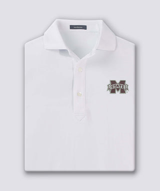 Palmer Solid Performance Polo - Mississippi State University - White - Turtleson