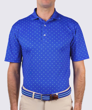 Painted Turtle Performance Polo - Men's -front -  Marine/Wave - Turtleson