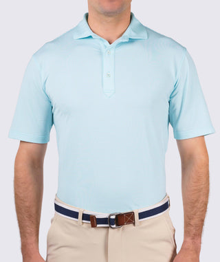 Carter Stripe Performance Men's Polo - front - Wave - Turtleson