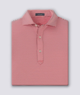 Carter Stripe Performance Men's Polo - Red - Turtleson