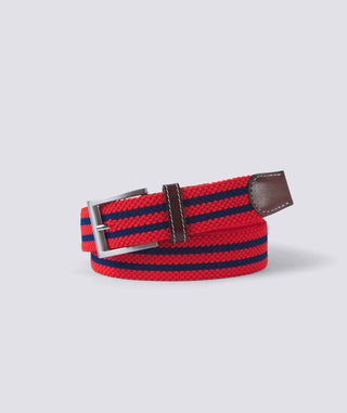 Karst Stripe Belt - Vintage Red/Navy - Turtleson