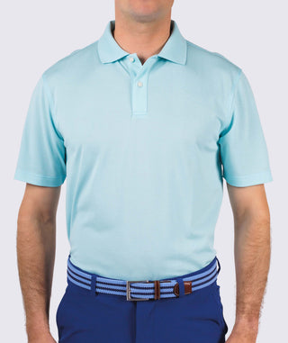 Pierce Cotton Performance Polo - front - Wave - Turtleson