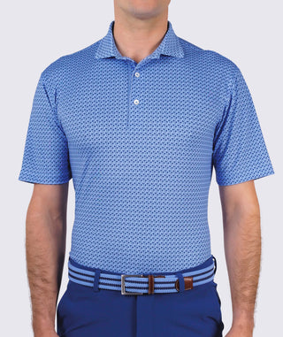 Morgan Performance Polo - front -Luxe Blue/Navy - Turtleson