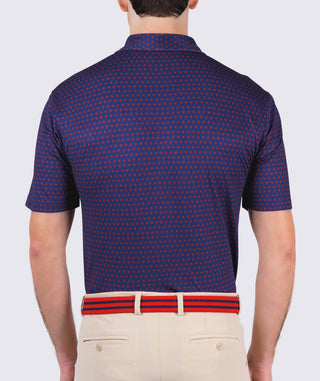 Oren Performance Polo - back - Navy/Vintage Red - Turtleson