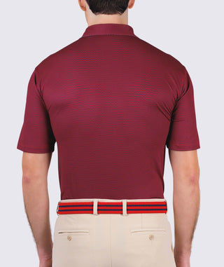 Helios Performance Polo - back Vintage Red/Navy - Turtleson