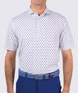 Humphrey Performance Polo - front - White/Navy - Turtleson
