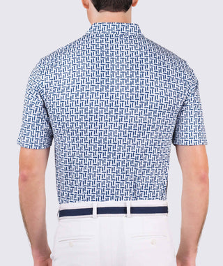 Collins Performance Polo - back white/navy - Turtleson
