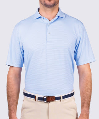 Lennon Performance Polo - front - luxe blue - Turtleson