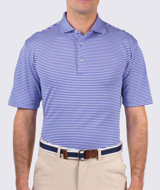 Tanner Stripe Performance Polo - front - Marine - Turtleson