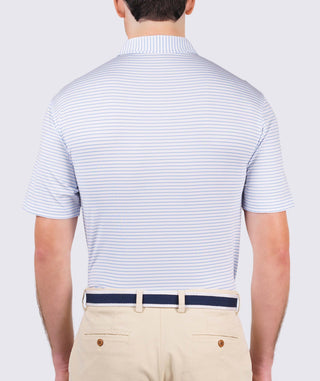 Dylan Stripe Performance Polo -back - Luxe Blue - Turtleson