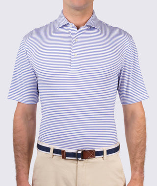 Dylan Stripe Performance Polo - front - Marine - Turtleson