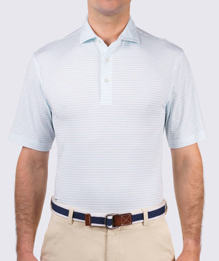Dylan Stripe Performance Polo - front - wave - Turtleson