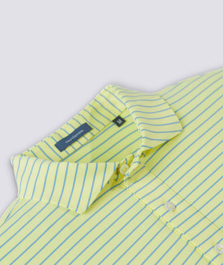 Trey Stripe Performance Polo Butter/Luxe Blue - Turtleson