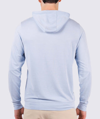 Lester Oxford Performance Hoodie -mens - back- luxe blue - Turtleson