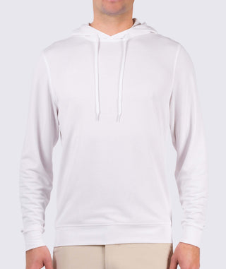 Lester Oxford Performance Hoodie -mens - front - white - Turtleson