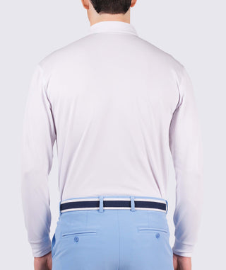 Kenneth Solid Performance Polo Long Sleeve - back - White - Turtleson