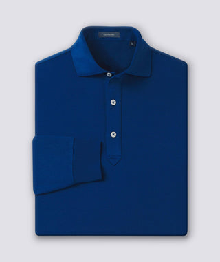 Kenneth Solid Performance Polo Long Sleeve - Navy - Turtleson