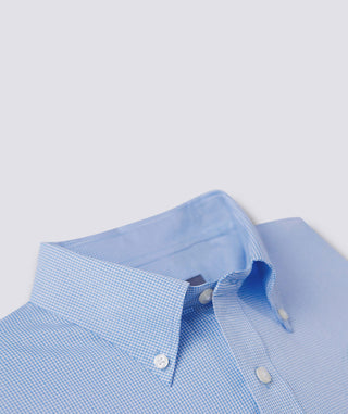 Graham Performance Gingham Sport Shirt - Collar - Luxe Blue - Turtleson