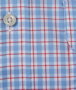 Russel Sport Shirt - pocket - pattern - Luxe Blue/Vintage Red- Turtleson