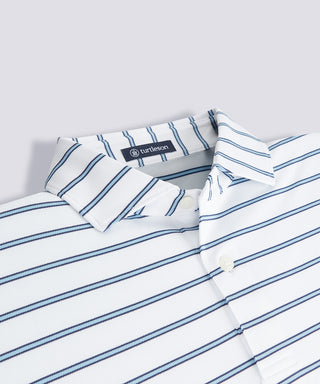 Pete Stripe Two Button Performance Polo
