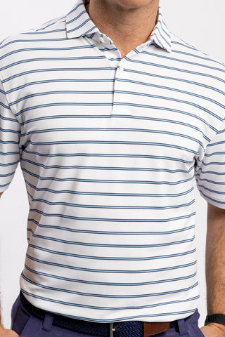 Pete Stripe Two Button Performance Polo