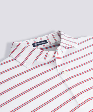 Pete Stripe Two Button Performance Polo