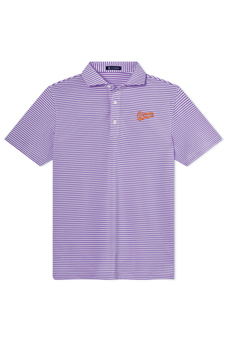Hardy Stripe Polo - Clemson University - Baseball Script