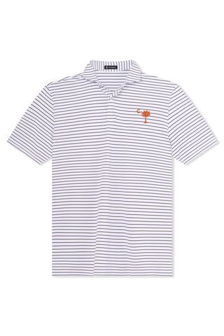 Lewis Stripe Polo - Clemson University - Palmetto