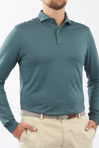 Bray Jacquard Long Sleeve Polo