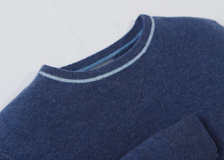 McGregor Men's Cashmere Crewneck Sweater - Collar - Turtleson -Navy