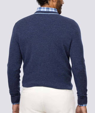 McGregor Men's Cashmere Crewneck Sweater - Back - Turtleson -Navy