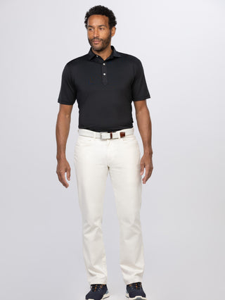 Palmer Solid Performance Polo - Full Body - Black - Turtleson
