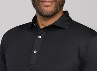 Palmer Solid Performance Polo - Chest - Black - Turtleson