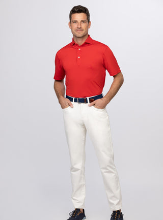 Palmer Solid Performance Polo - Full Body - Red - Turtleson