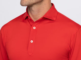 Palmer Solid Performance Polo - Collar - Red - Turtleson