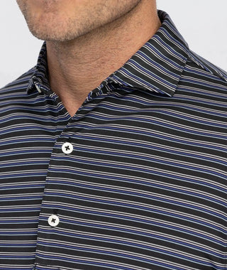 Rory Stripe Performance Men's Polo - Chest - Turtleson -Black/Lavender Rory