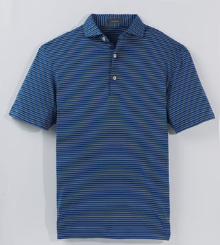 Rory Stripe Performance Men's Polo - Turtleson -Navy/Evergreen Rory