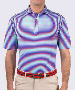 Sherman Stripe Performance Polo - turtleson