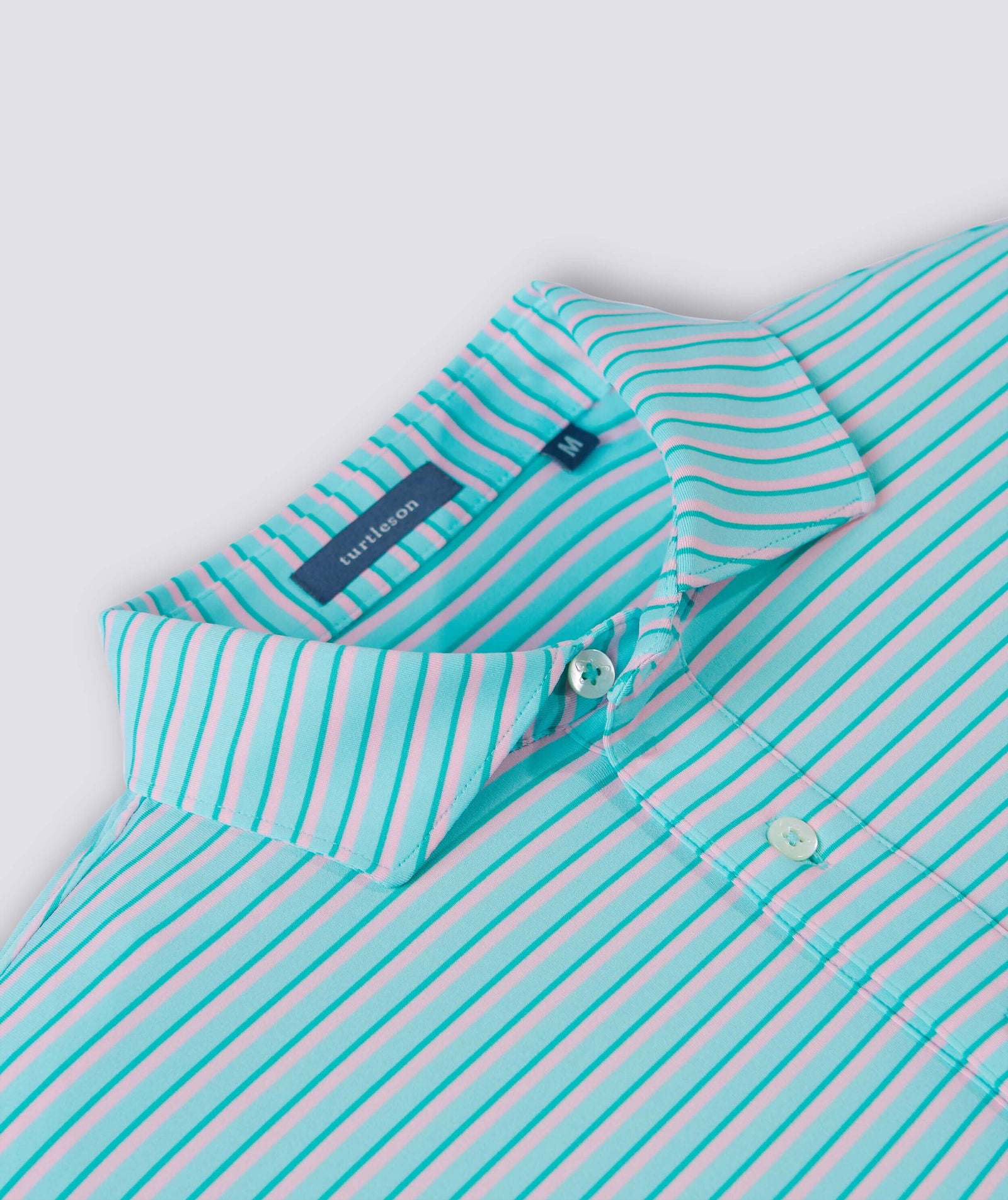 Sherman Stripe Performance Polo - turtleson