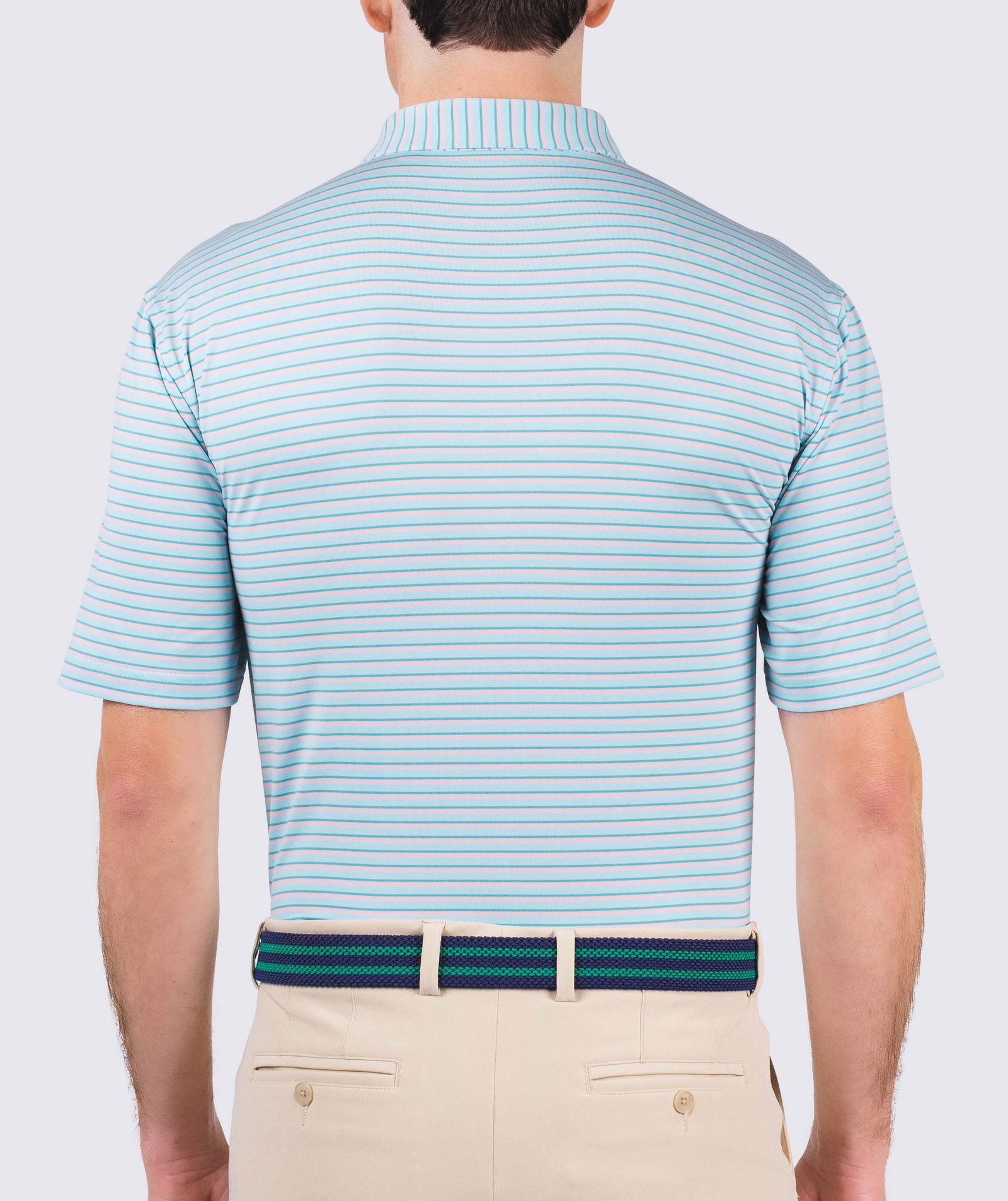 Sherman Stripe Performance Polo - turtleson