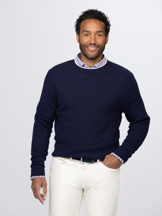 Sutton Men's Sweater - Turtleson -Navy/Oatmeal