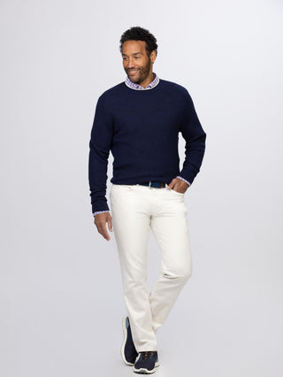 Sutton Men's Sweater - Front - Turtleson -Navy/Oatmeal