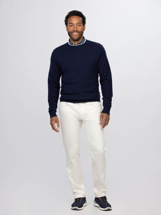 Sutton Men's Sweater - Layered - Turtleson -Navy/Oatmeal