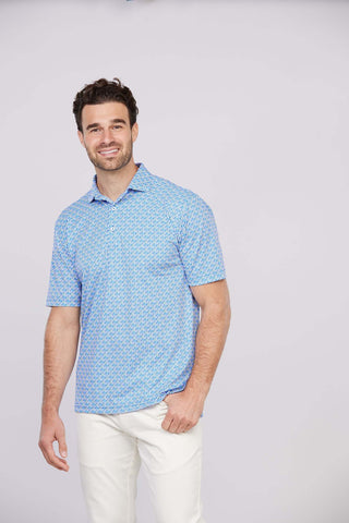 Hibiscus Performance Men's Polo - Front Close - Turtleson