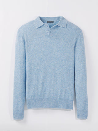 Wade 2-Button Men's Cashmere Sweater - Turtleson -Luxe Blue