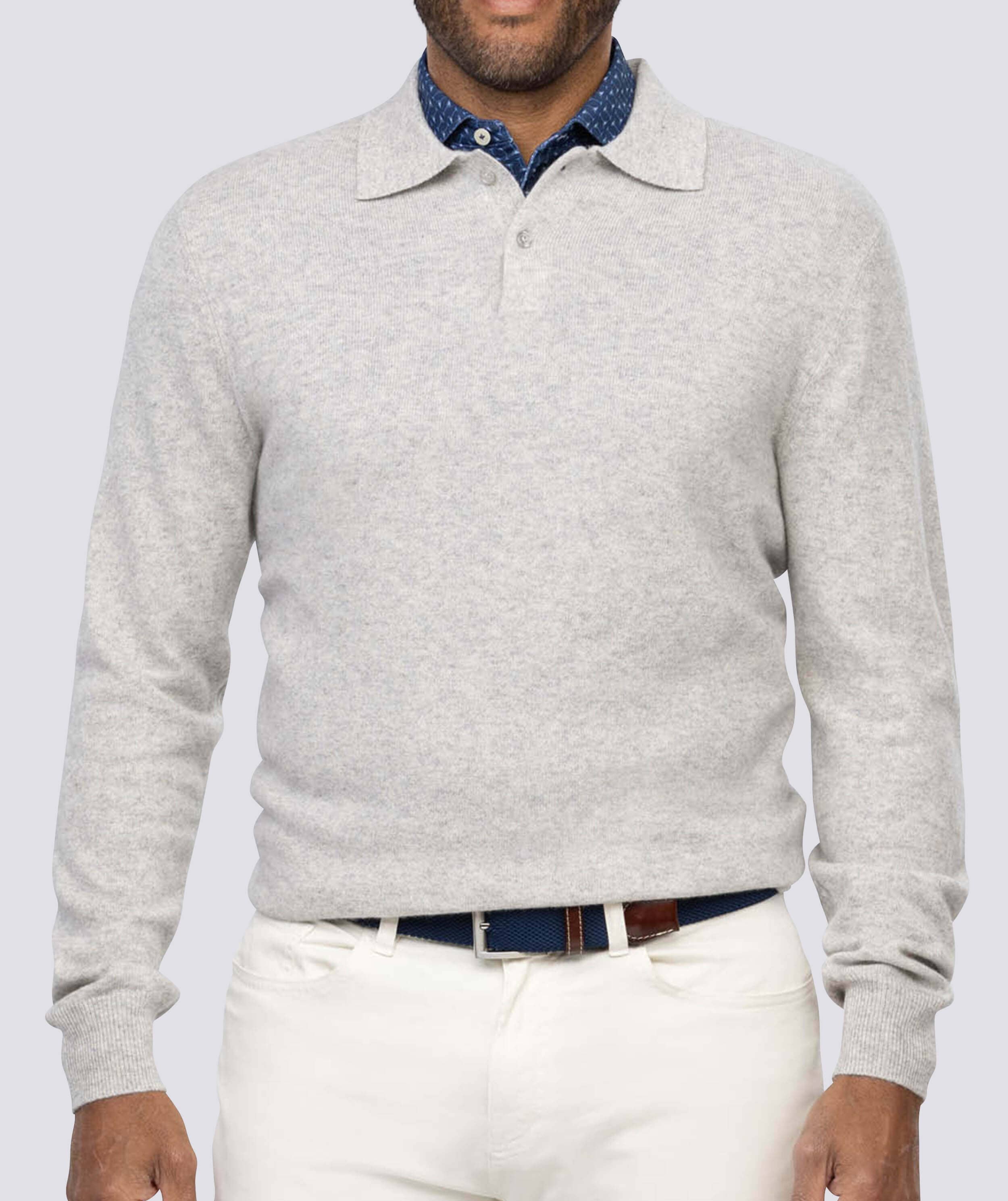 Wade 2-Button Cashmere Polo Sweater | Button Up 100