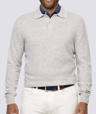 Wade 2-Button Men's Cashmere Sweater - Turtleson -Pearl