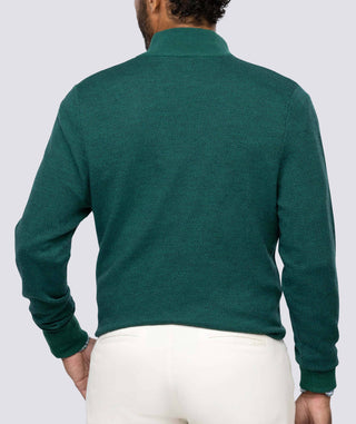 Walt Birdseye Quarter Zip Men's Pullover - Back - Turtleson -Evergreen/Navy
